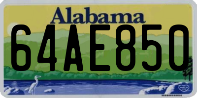 AL license plate 64AE850