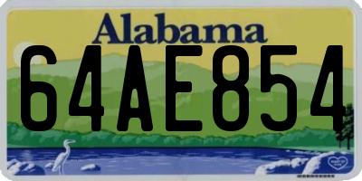 AL license plate 64AE854