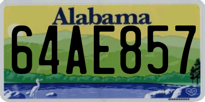 AL license plate 64AE857