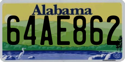 AL license plate 64AE862