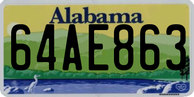 AL license plate 64AE863