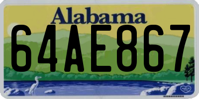 AL license plate 64AE867