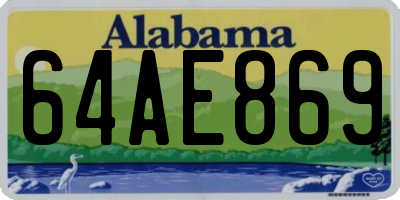 AL license plate 64AE869