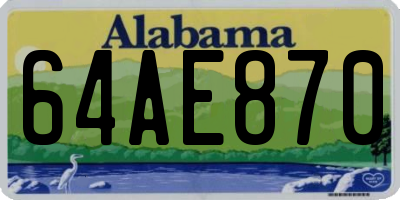 AL license plate 64AE870