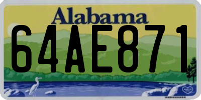 AL license plate 64AE871