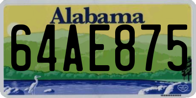 AL license plate 64AE875