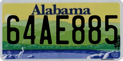 AL license plate 64AE885