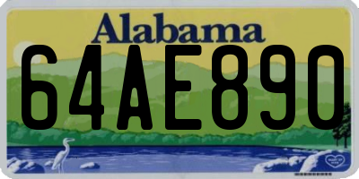 AL license plate 64AE890
