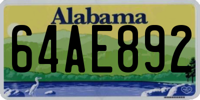 AL license plate 64AE892
