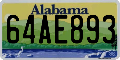 AL license plate 64AE893