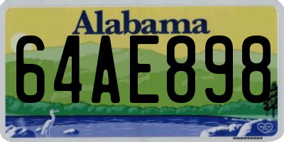 AL license plate 64AE898