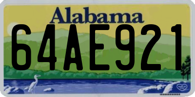 AL license plate 64AE921