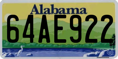 AL license plate 64AE922