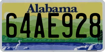 AL license plate 64AE928