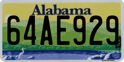 AL license plate 64AE929