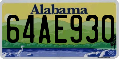 AL license plate 64AE930