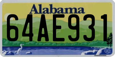 AL license plate 64AE931