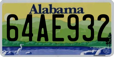 AL license plate 64AE932