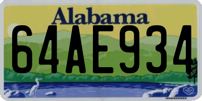 AL license plate 64AE934