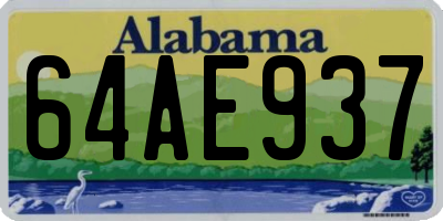 AL license plate 64AE937
