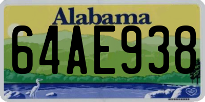 AL license plate 64AE938