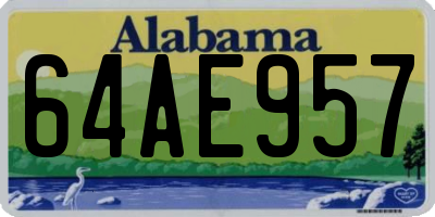 AL license plate 64AE957