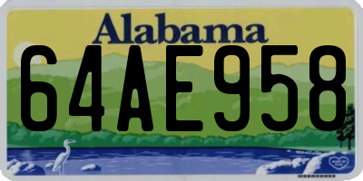 AL license plate 64AE958