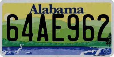 AL license plate 64AE962