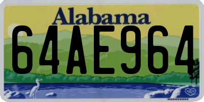 AL license plate 64AE964
