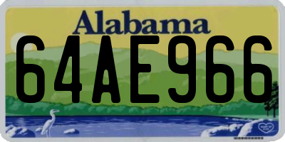 AL license plate 64AE966