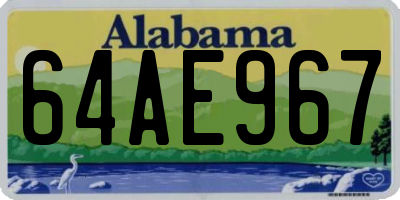 AL license plate 64AE967