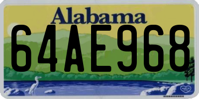 AL license plate 64AE968