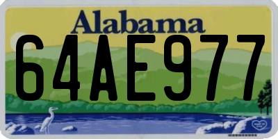 AL license plate 64AE977
