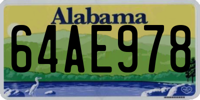 AL license plate 64AE978