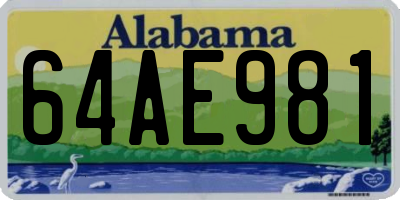 AL license plate 64AE981