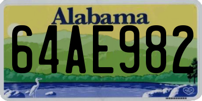 AL license plate 64AE982