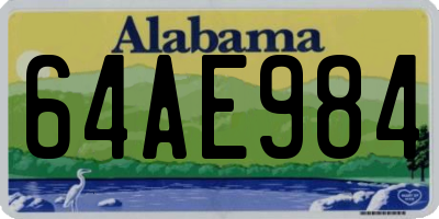 AL license plate 64AE984