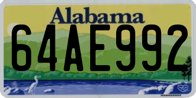 AL license plate 64AE992