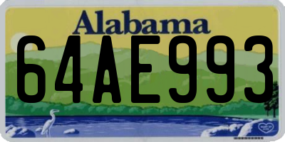 AL license plate 64AE993