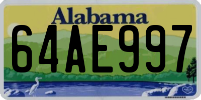 AL license plate 64AE997