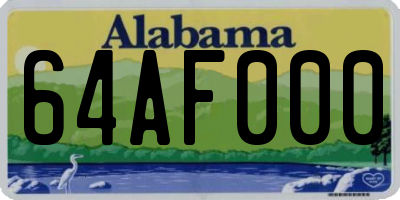 AL license plate 64AF000