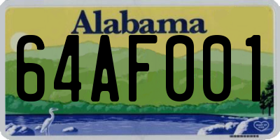 AL license plate 64AF001