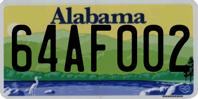 AL license plate 64AF002
