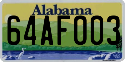 AL license plate 64AF003