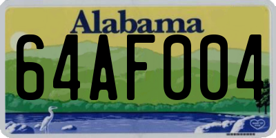 AL license plate 64AF004