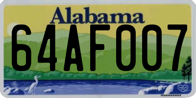 AL license plate 64AF007