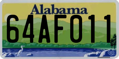 AL license plate 64AF011