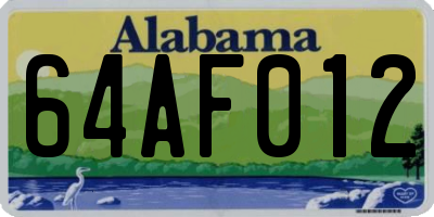 AL license plate 64AF012