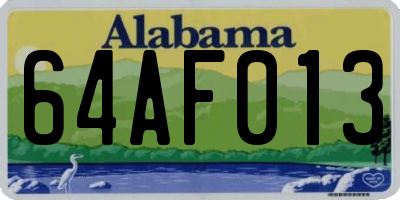 AL license plate 64AF013