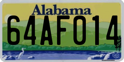 AL license plate 64AF014